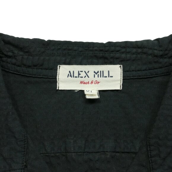 Alex Mill Mens Black Button Up Wash & Go Cotton Shirt Sz XL - Picture 6 of 9